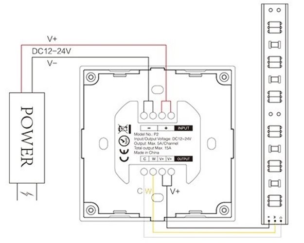 Sterownik LED CCT Mi-Light P2 12V-24V 10A