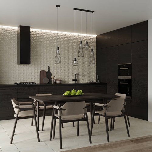 Lampa wisząca designerska SUBA 4xE27 czarna