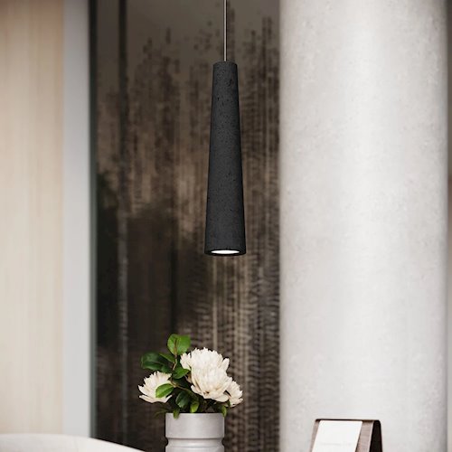 Lampa wisząca betonowa Electra 1xGU10 czarna
