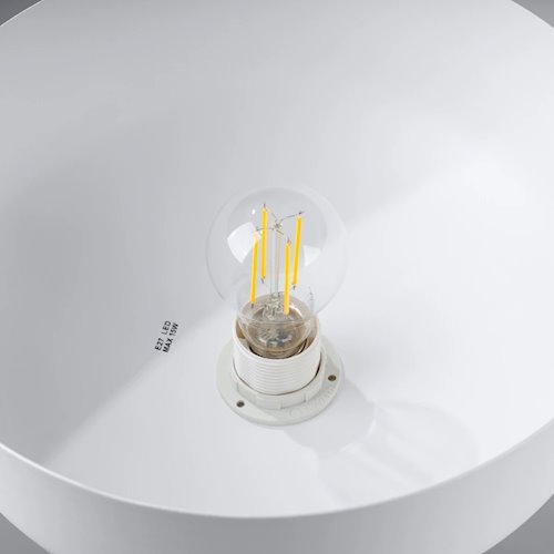 Lampa wisząca drewniana Marion 1xE27 biała/naturalne drewno