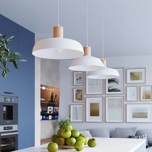 Lampa wisząca z okrągłym kloszem Fano 1xE27 biała