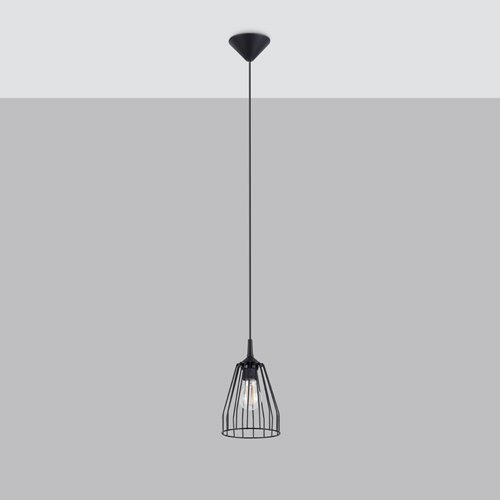 Lampa wisząca industrialna LEYO 1xE27 czarna