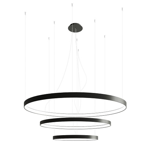 Lampa wisząca Trzy Okręgi RIO 3 150W 17210lm 3000K CRI90 czarna