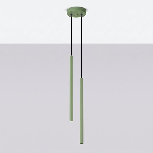 Lampa wisząca podwójna tuba Pastelo 2xG9 okrągła szałwiowa
