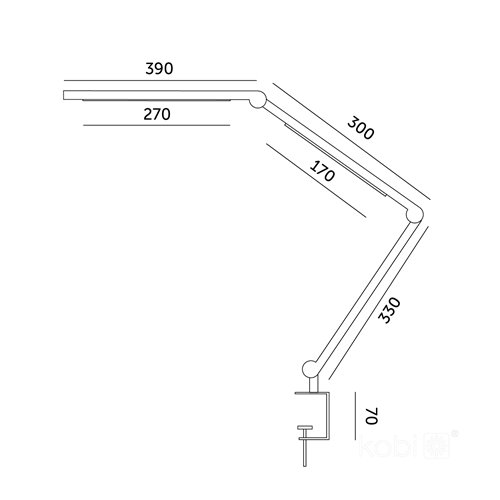 Lampka biurkowa LED Tenuix przykręcana 20W CCT czarna
