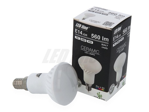 Żarówka LED E14 JDR 7W R50 560lm marki LED line barwa światła biała dzienna