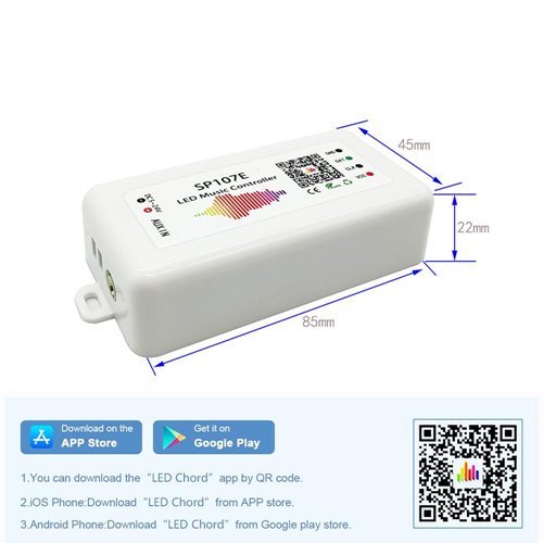 Sterownik LED Cyfrowy RGB Muzyczny 5-24V Bluetooth