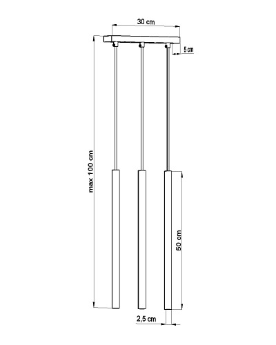 Lampa wisząca Tuby na listwie PASTELO 3xG9 Biała