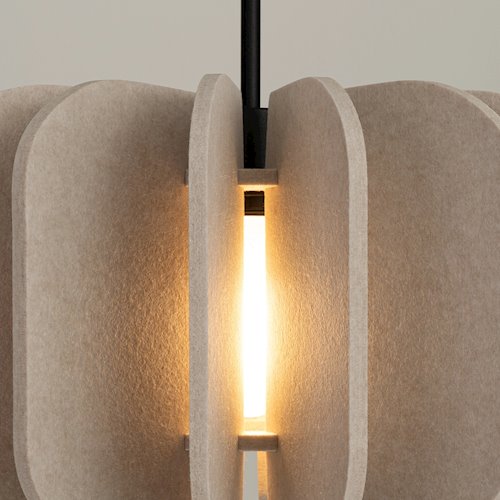 Lampa wisząca filcowa Mula 45 cm 1xE27 beżowa