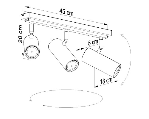 Biała lampa reflektory sufitowe DIREZIONE 3xGU10