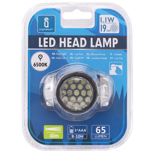 Lampa czołowa LED L01 srebrna 1,1W 60lm 6500K