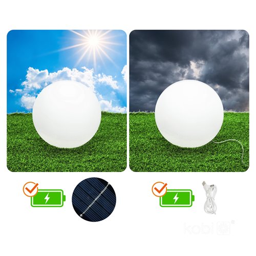 Lampa solarna Kula LED 5W 40cm RGBW z pilotem