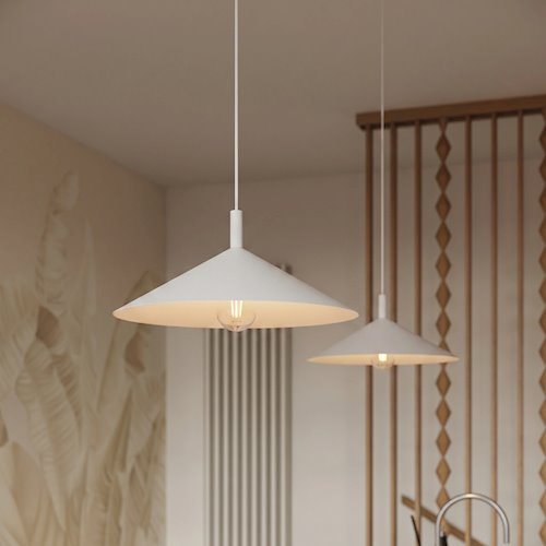 Lampa wisząca stożkowy klosz Nox 40cm 1xE27 biała