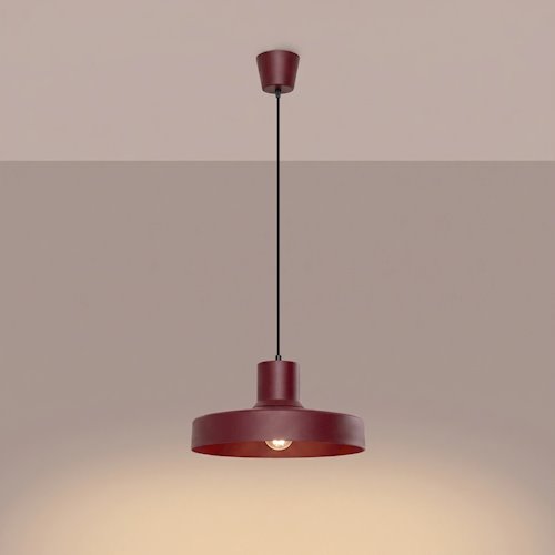 Lampa wisząca klasyczna Bilo 1xE27 burgundowa