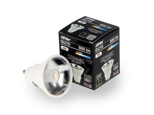 Żarówka LED line GU10 COB 170-250V 8W 500lm 2700K 24° biała ciepła