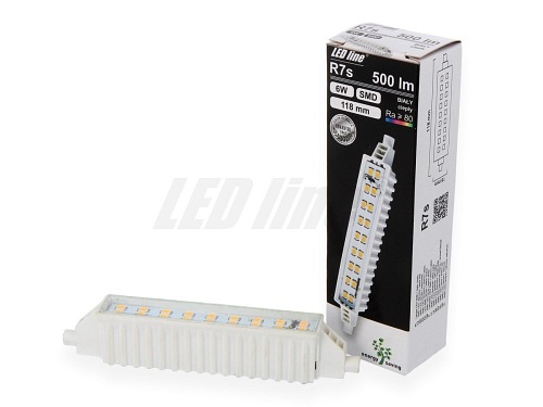 Żarówka LED R7s 118mm żarnik halogenowy 6W 230V - biała ciepła