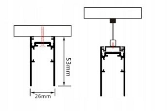 Szyna magnetyczna M-LINE natynkowa - 3 metry