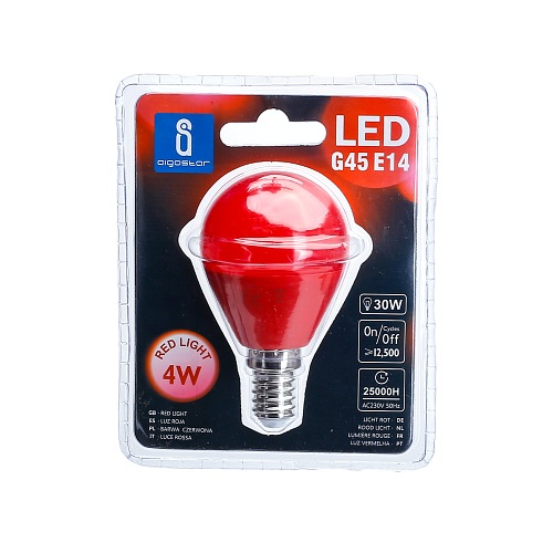 Żarówka LED E14 4W G45 Aigostar - czerwona