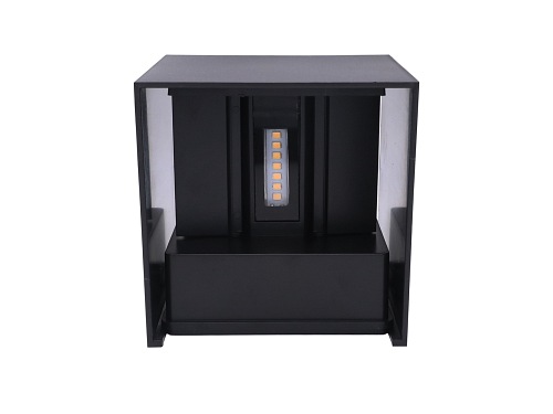 Kinkiet zewnętrzny LED 2x3W 3000K IP54 czarny CUBE