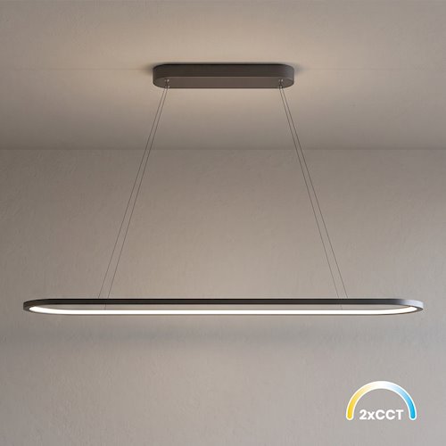 Nowoczesna lampa wisząca LED Oval 30W 20x120cm 2CCT czarna