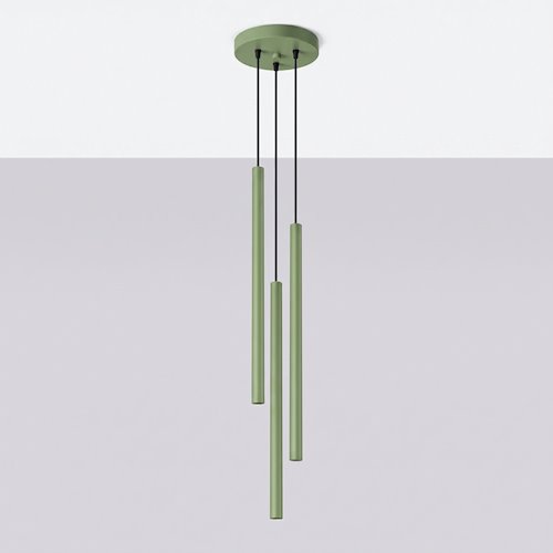 Lampa wisząca potrójna tuba Pastelo 3P 3xG9 okrągła szałwiowa