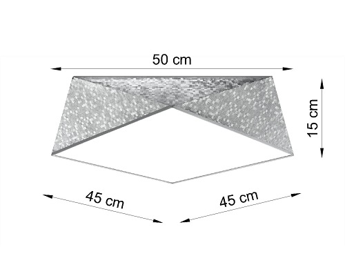 Plafon geometryczny HEXA 45 3xE27 cekin (srebrny)