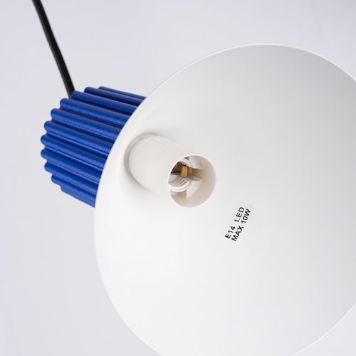 Lampa wisząca loftowa Estria 1xE14 biało-ultramarynowa