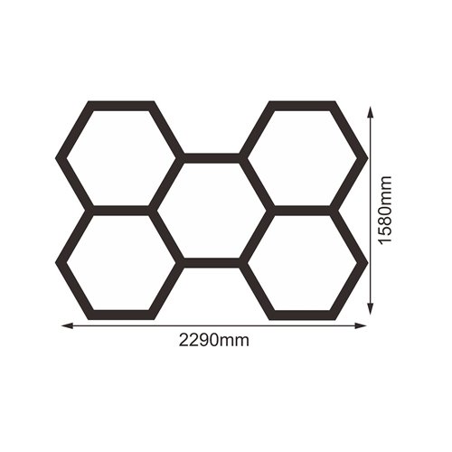 Lampa LED Hexagon 5xHEX czarna 192W 4000K
