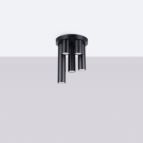 Lampa sufitowa tuby Lagos 5xGU10 okrągła czarna