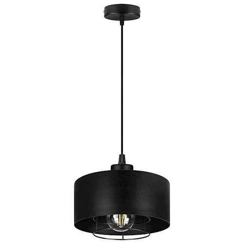 Lampa wisząca pojedyncza E27 Velto Loft 20cm czarna