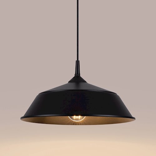 Lampa wisząca z okrągłym kloszem Frika 1xE27 czarna