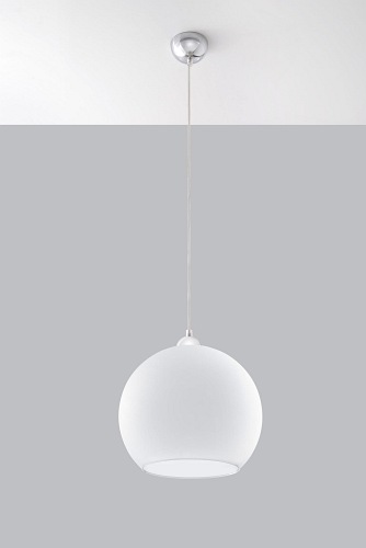 Lampa wisząca biała kula BALL 1xE27