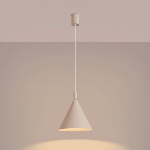 Lampa wisząca stożkowy klosz Nox 25cm 1xE27 beżowa