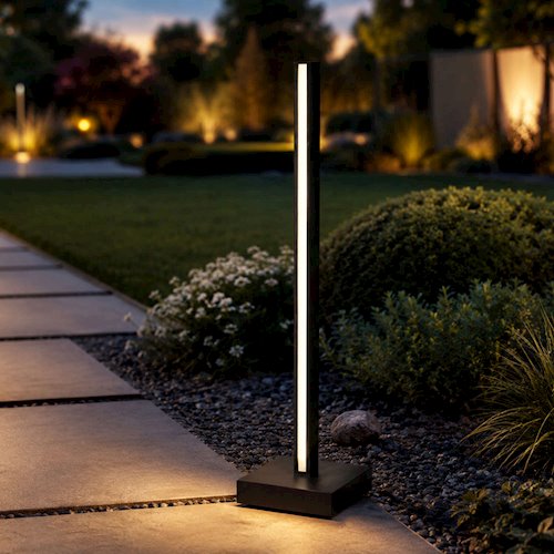 Lampa ogrodowa stojąca LED liniowa 9W 60cm czarna