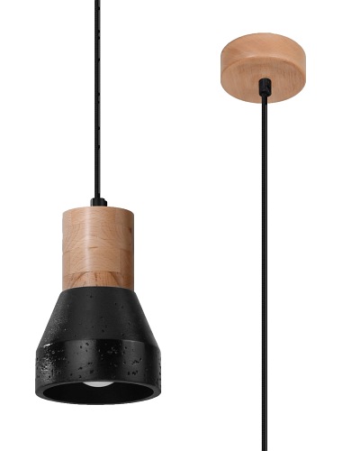 Lampa wisząca QUBIC 1xE27 czarna