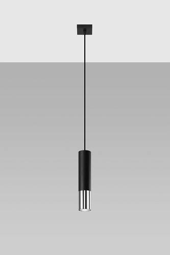 Lampa wisząca LOOPEZ 1 czarny/chrom 1xGU10