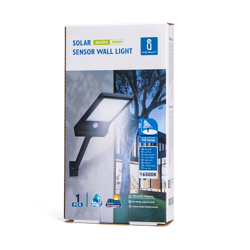 Lampa uliczna Solarna z czujnikiem ruchu i zmierzchu Aigostar