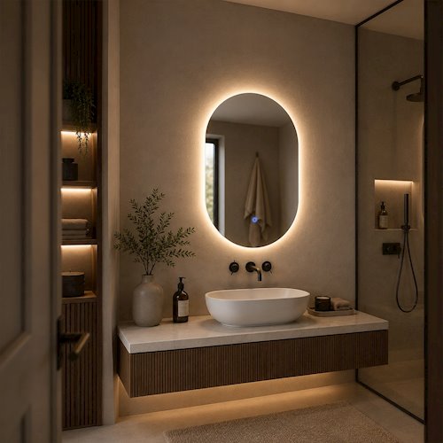 Lustro z podświetleniem LED 50x70cm Belissa 16W 3CCT