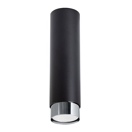 Tuba sufitowa nowoczesna Nero 22,5cm 1xGU10 czarny/chrom