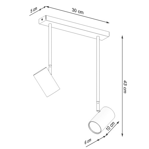 Lampa sufitowa reflektory NORANO 2 czarna 2xGU10