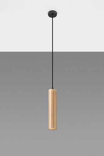 Lampa wisząca tuba LINO 1xGU10 naturalne drewno