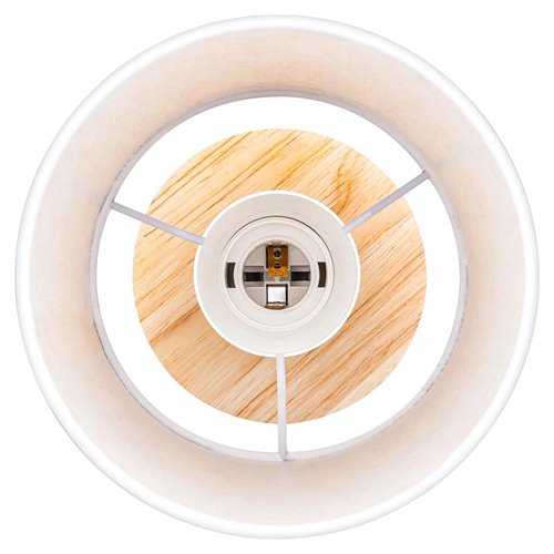 Lampa nocna Zelda E27 drewno i mleczny klosz