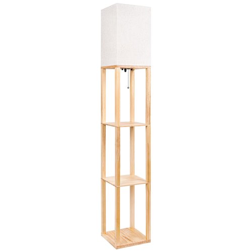 Lampa stojąca Square 1xE27 160cm drewniana