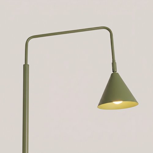 Lampa podłogowa ze stożkowym kloszem Nox 1xE14 zielona oliwka
