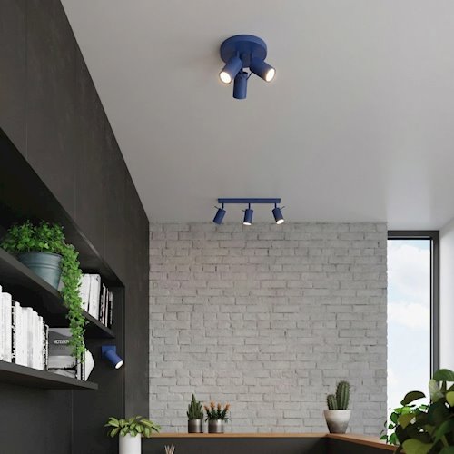 Kinkiet okrągły z reflektorami Ring3xGU10 ultramarynowy