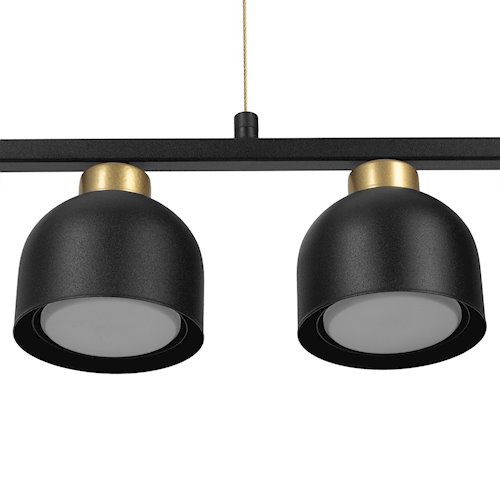 Lampa wisząca belka 90cm Kai z 3 oprawami GX53 czarno-złota