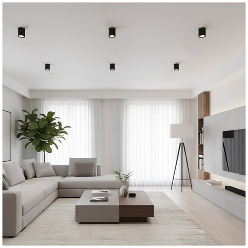 Lampa natynkowa okrągła 85x96mm GX53 czarna