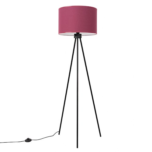 Lampa podłogowa z abażurem Nevia 1xE27 burgundowa