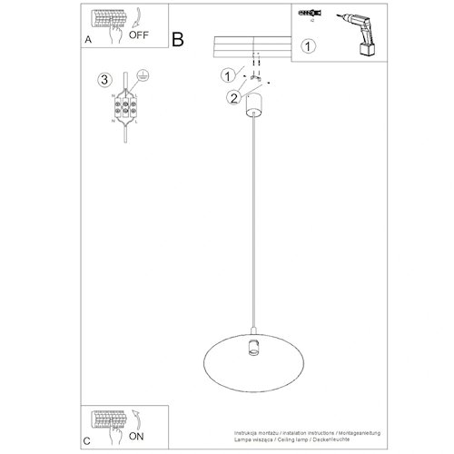 Lampa wisząca stożkowy klosz Nox 40cm 1xE27 czarna