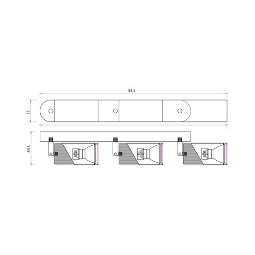 Lampa potrójna z reflektorami Neo 3xGU10 biały-chrom